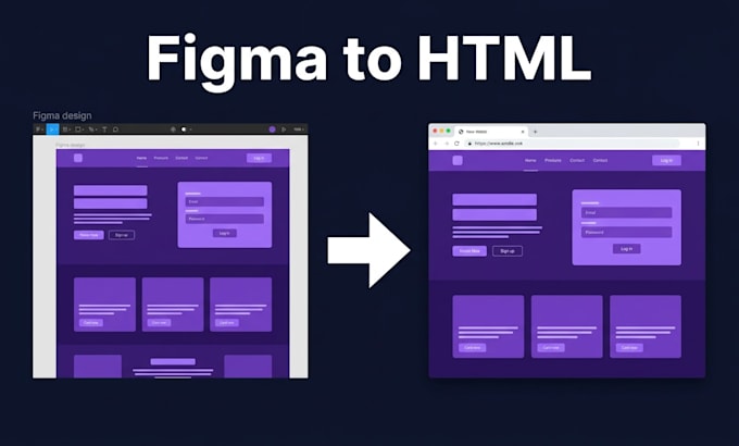 convert your figma or adobe xd design to pixel perfect HTML and CSS