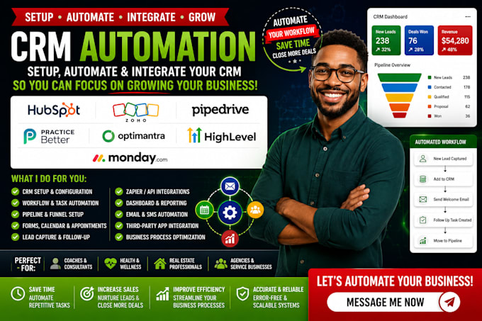 hubspot zoho pipedrive practice better optimantra gohighlevel monday automation