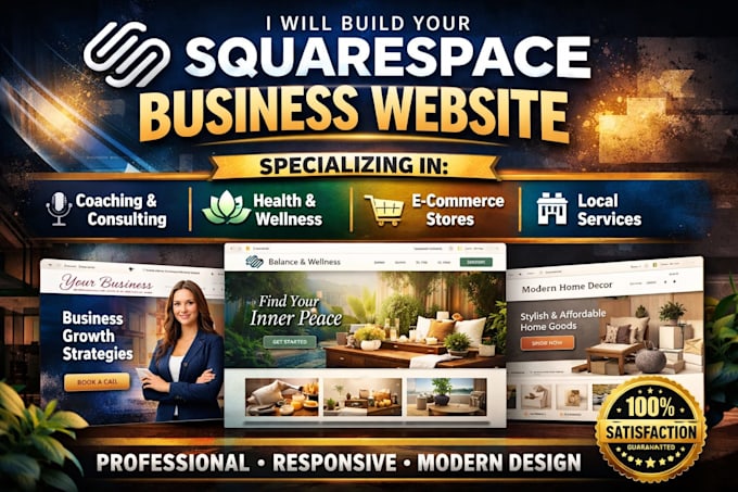 build squarespace website development, redesign squarespace business website
