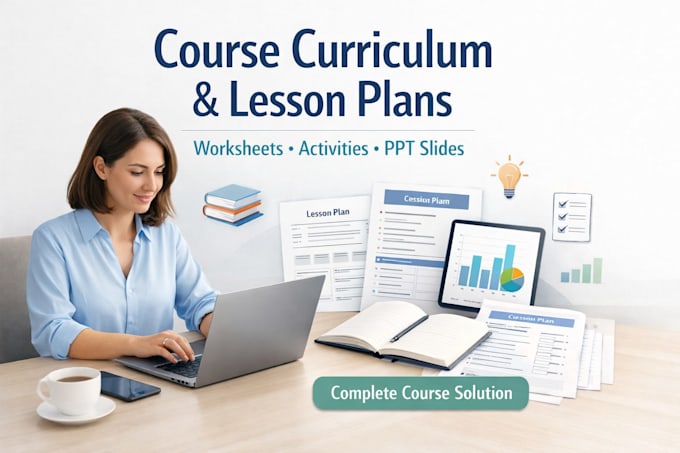 create complete course curriculum lesson plans worksheet activities on any topic