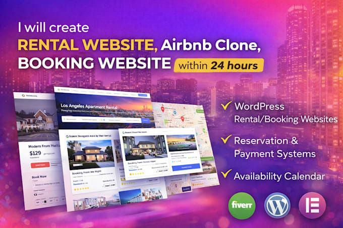 create rental website, airbnb clone, booking website within 24 hours