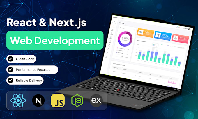develop react or next js web app features and components
