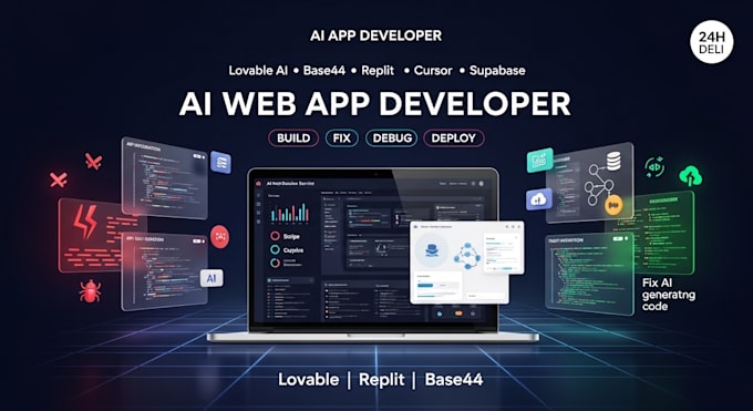 build lovable website, base44, replit, fix vibe code, supabase, api integration