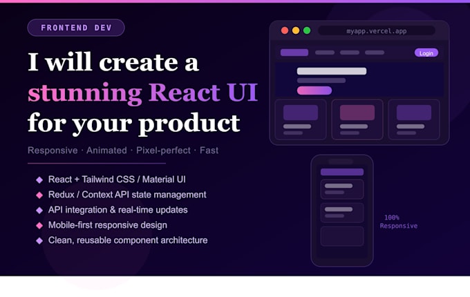 create a stunning react js frontend UI with tailwind CSS