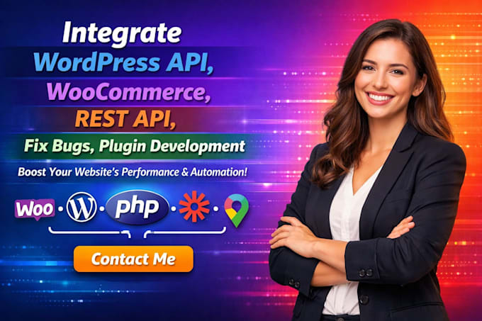 integrate wordpress API, woocommerce, rest API, fix bugs, plugin development