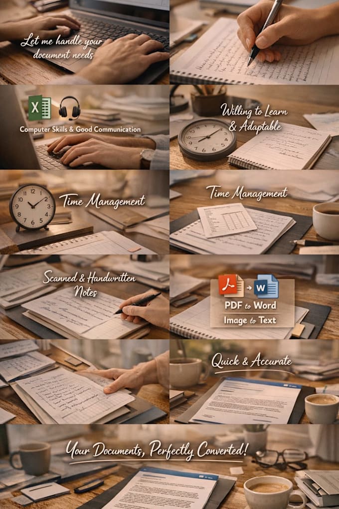 typing, retyping, image to text, formatting, data collection