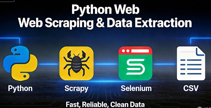 do python web scraping, data extraction, and automation