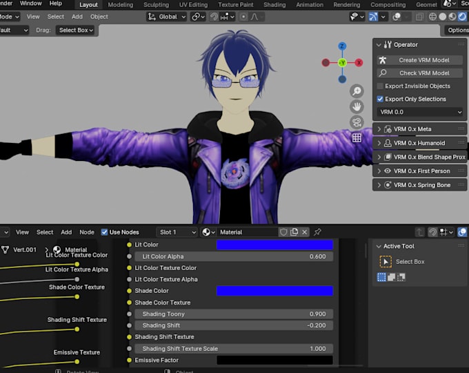 deliver custom 3d vtuber model for vseeface, vroid model, vrm ready file
