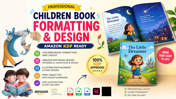 illustrated children book formatting, book formatting, amazon KDP book design
