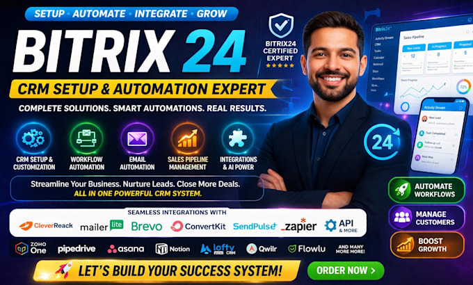 setup bitrix24 for comprehensive support  integration website CRM consultation