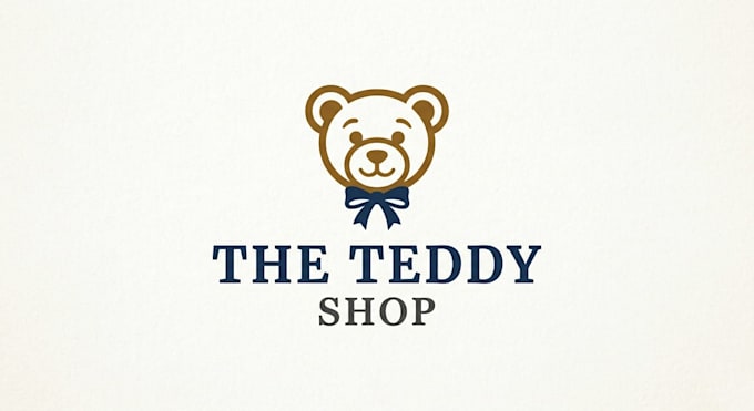 design a cute and adorable teddy shop logo