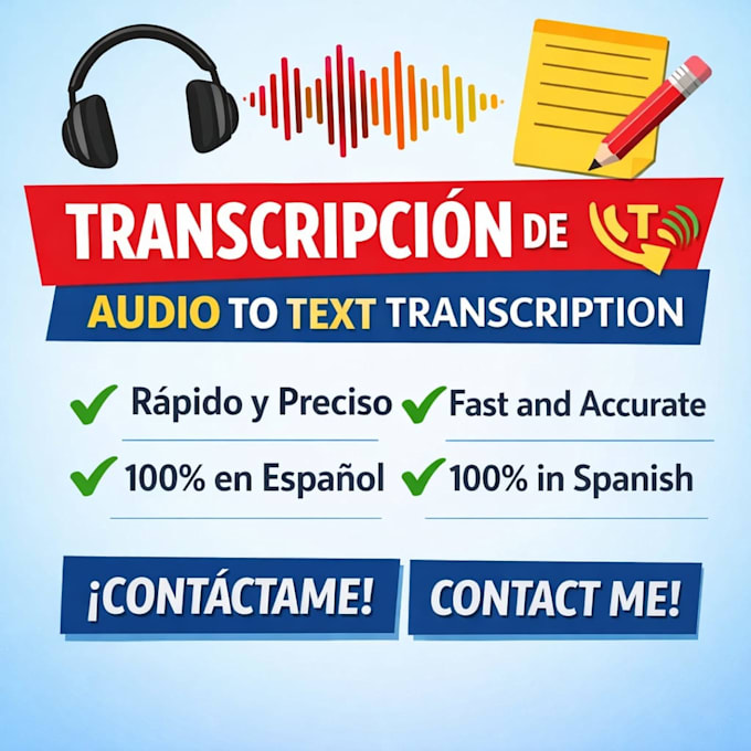 transcripción de audio a texto en español e inglés