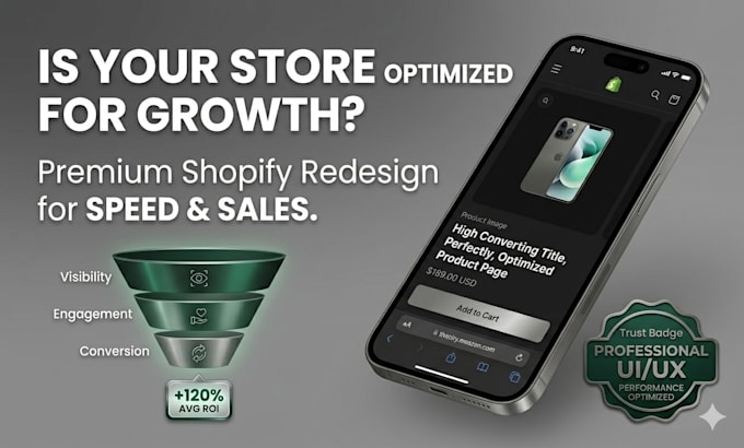 do a high converting shopify store redesign for scaling brands mobile speed