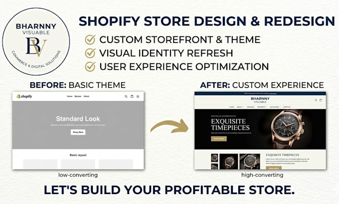 design or redesign a high converting shopify store