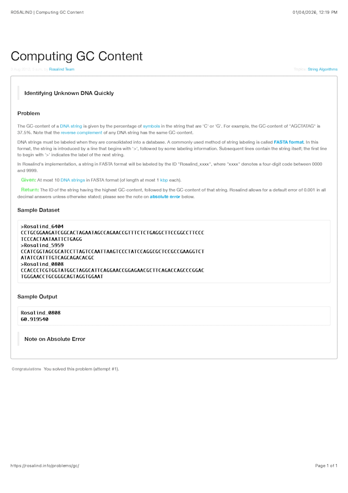 calculate gc content and perform genome sequence analysis