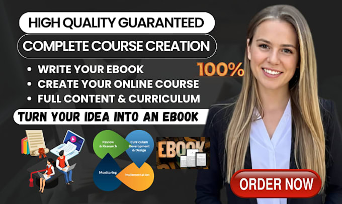 create ebook online course, course content, course curriculum ebook writer