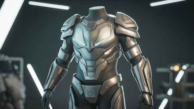 create photorealistic cosplay armor model for 3d printing