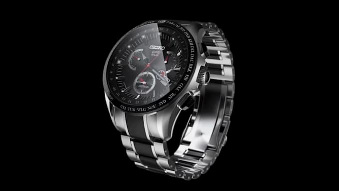 create high quality 3dwatch animation, 3d watch rendering, 3d watch modeling