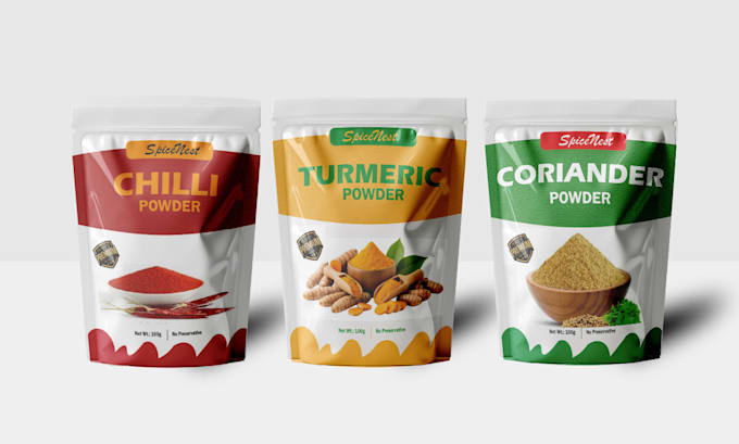 create modern food packaging, pouch design and pouch bag