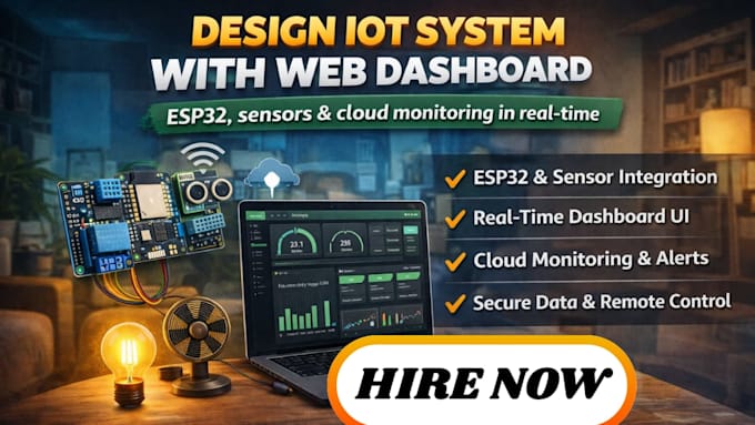 Design iot system with real web dasboard using esp32 sensor and cloud ...