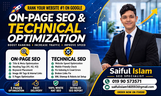 do on page and technical seo to boost google ranking, speed , traffic