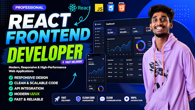 build react admin dashboard or web app frontend UI