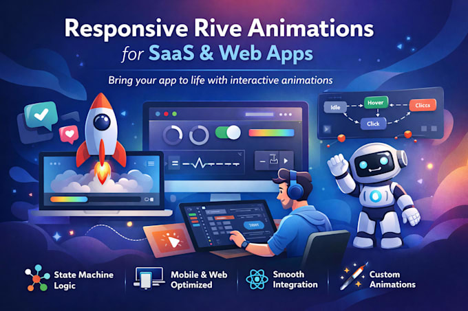 build responsive rive animations with state machines