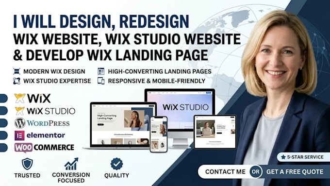 design,redesign wix website design, wix studio website, develop wix landing page