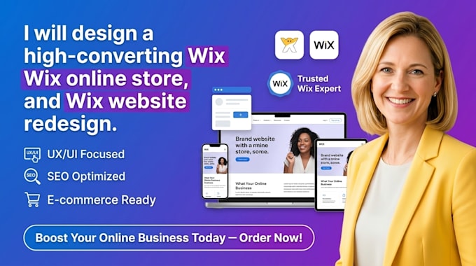 develop wix landing page, create wix website design, redesign wix online store
