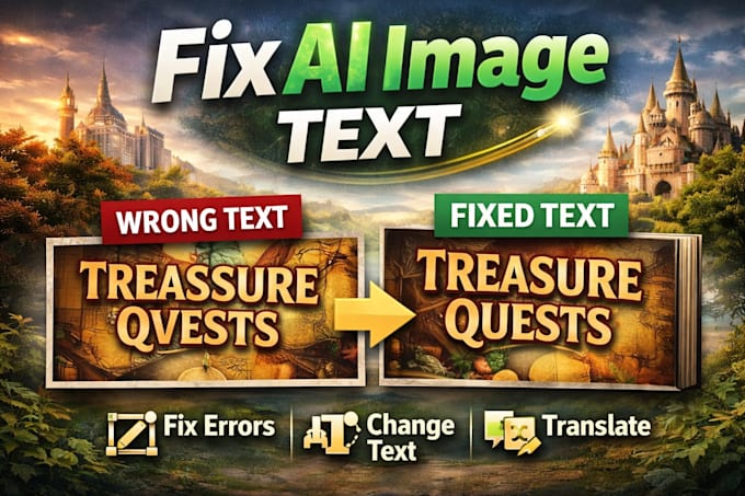 correct, edit and make text editable in ai generated images