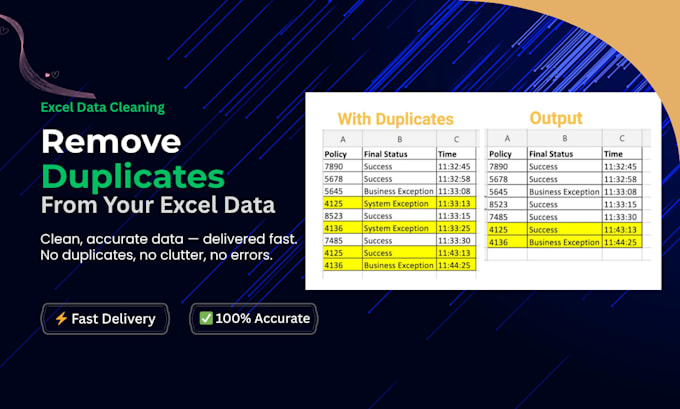 remove duplicate data from excel spreadsheet and clean your data