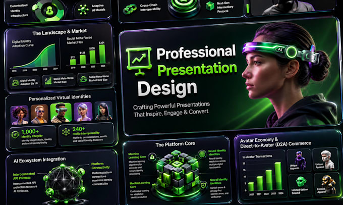 create powerpoint presentation design, pitch deck, google slides or canva slides