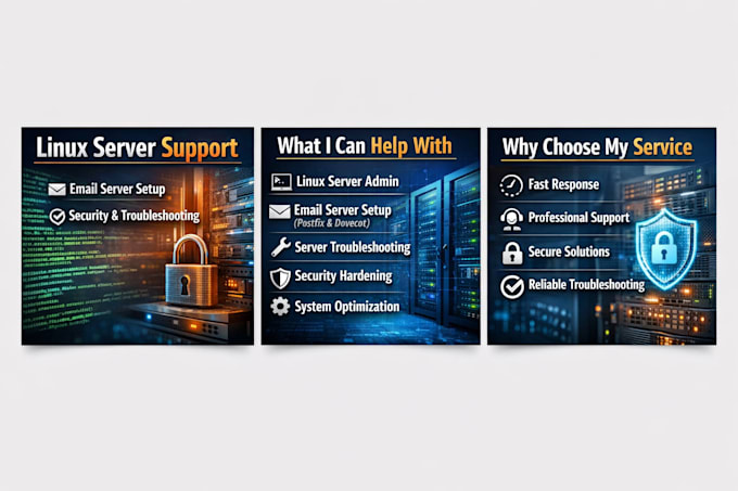provide linux admin, email server and security support
