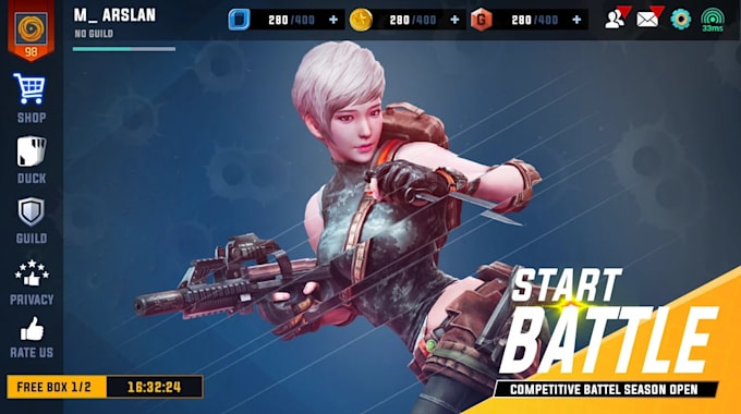 Create professional game ui ux design for mobile and pc games by Arslan ...