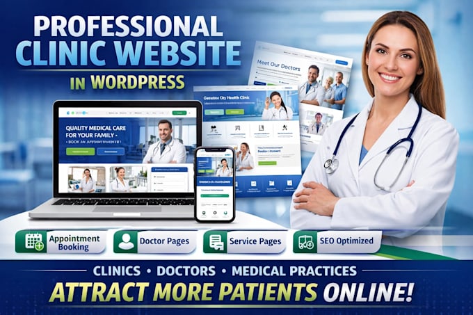 design a professional wordpress clinic website for doctors and medical practices