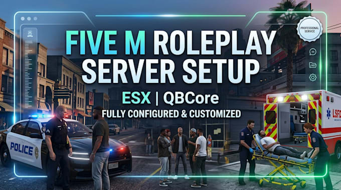 set up a professional qbcore or esx fivem roleplay server