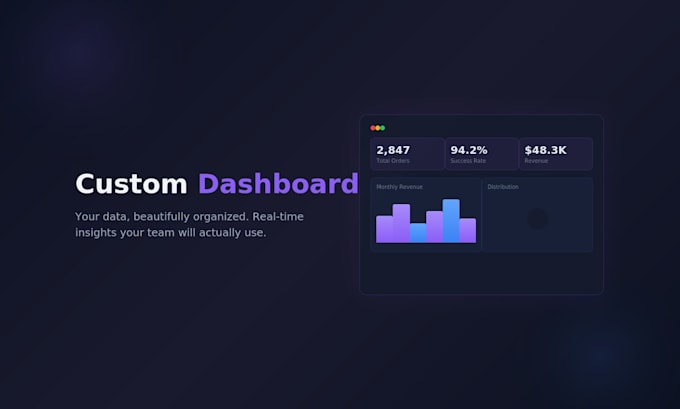 build a custom business dashboard or admin panel