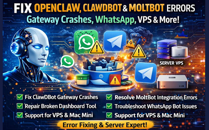 Fix openclaw clawdbot moltbot error gateway crash whatsapp broken vps ...