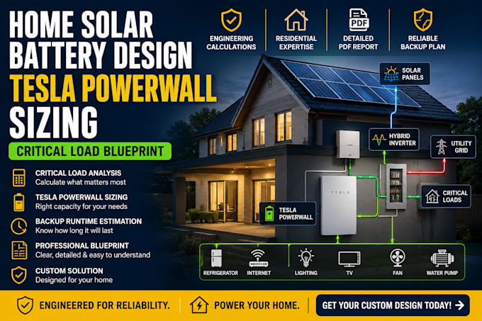 design tesla powerwall sizing and home solar battery backup