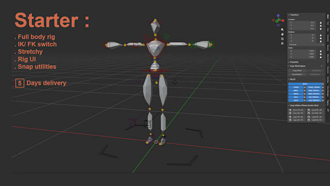 create a custom 3d character rig for blender