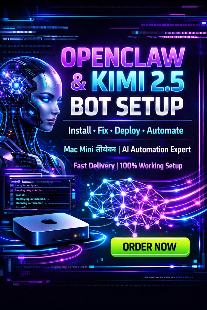 fix setup openclaw open claw developer bot install deploy kimi 2 5 mac mi