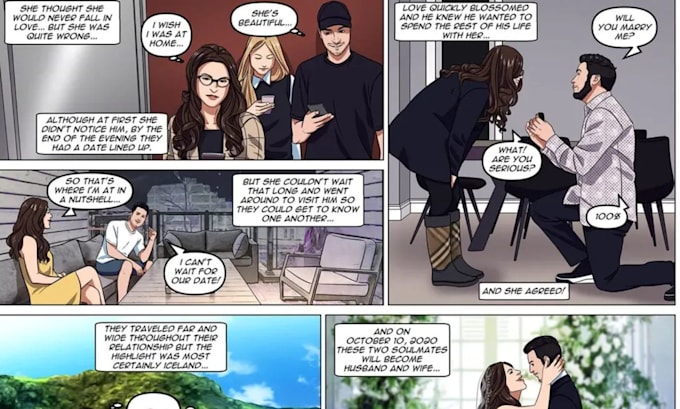 draw custom comic book illustration comic art webtoon or graphic novel