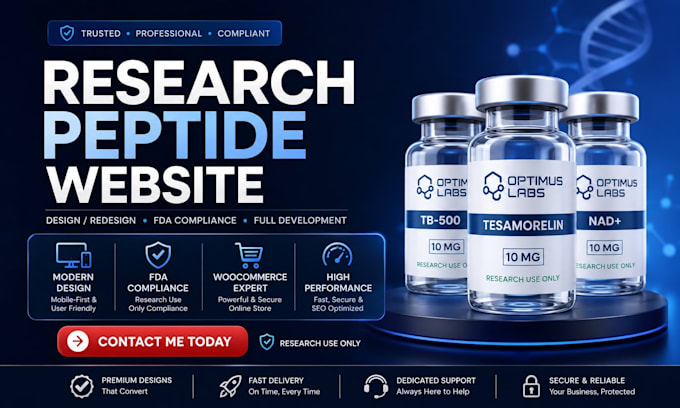 build fda compliant peptide website peptide wordpress website biotech website