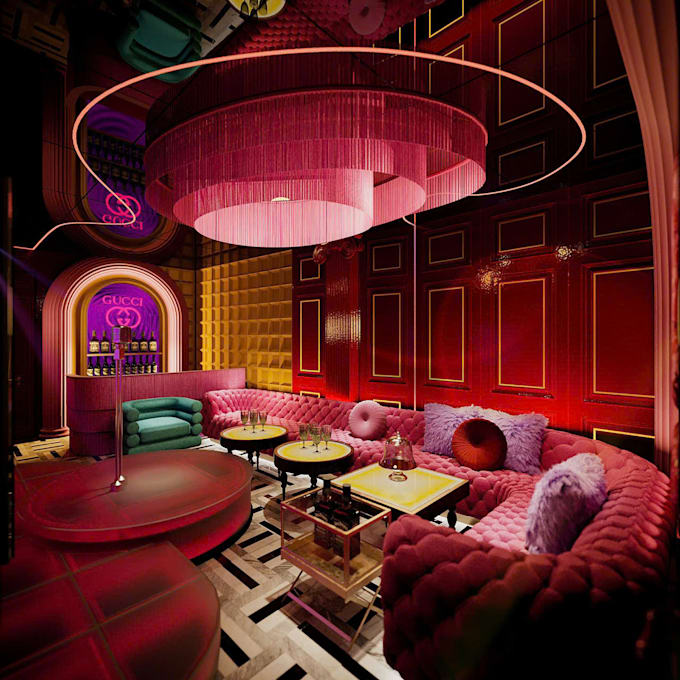 design a luxury home karaoke room in 3d