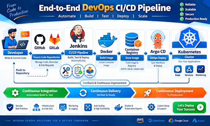 setup AWS devops ci cd pipelines with docker and kubernetes