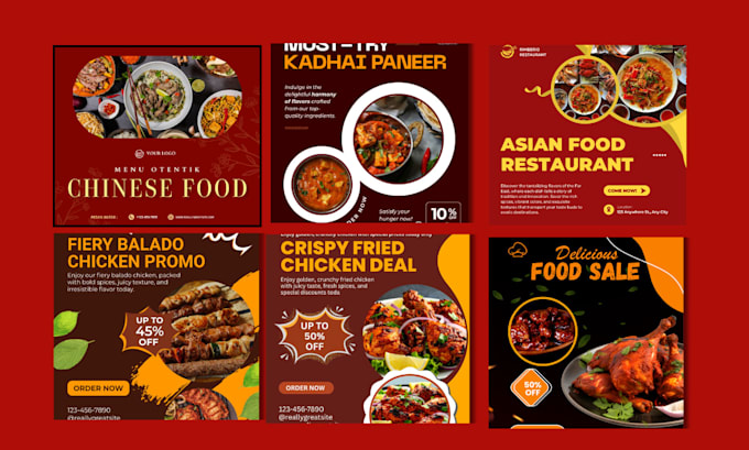 do restaurant post design instagram ads creative banner design social post