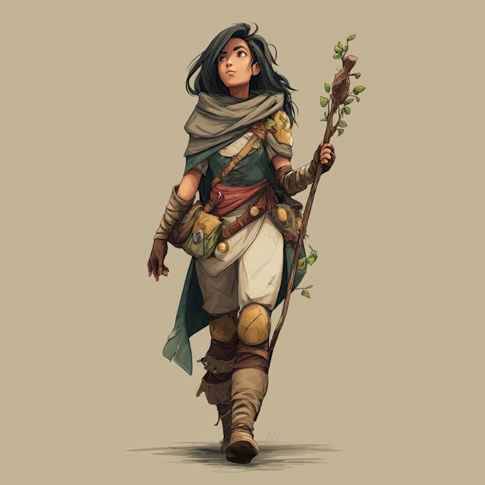 create a gorgeous dnd rpg character art illustration