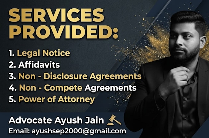 draft agreements, contracts, affidavits, legal notice