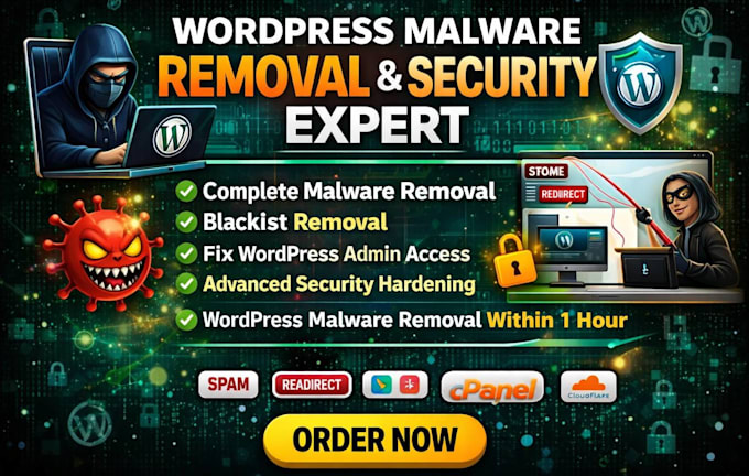 do wordpress malware removal, fix hacked site, and google blacklist removal