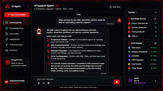 build ai agents using langchain, openai, rag, and langgraph
